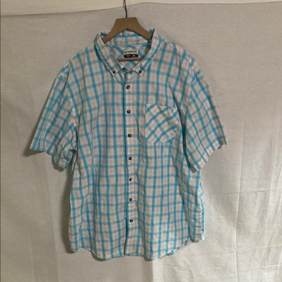 Magellan Outdoors Men's Blue and White Plaid Weekend Warrior Shirt EUC 3X - Picture 1 of 8